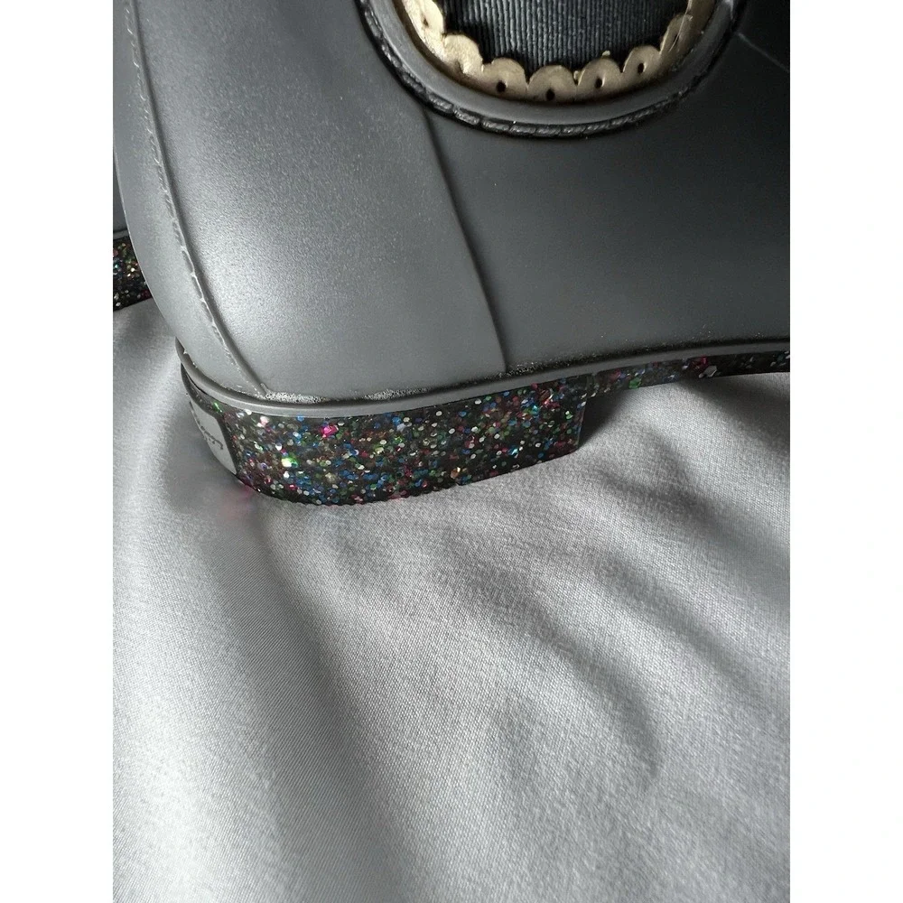 Jack Rogers Women's Gray Glitter‎ Some Sallie Rain Boots Waterproof Size 9